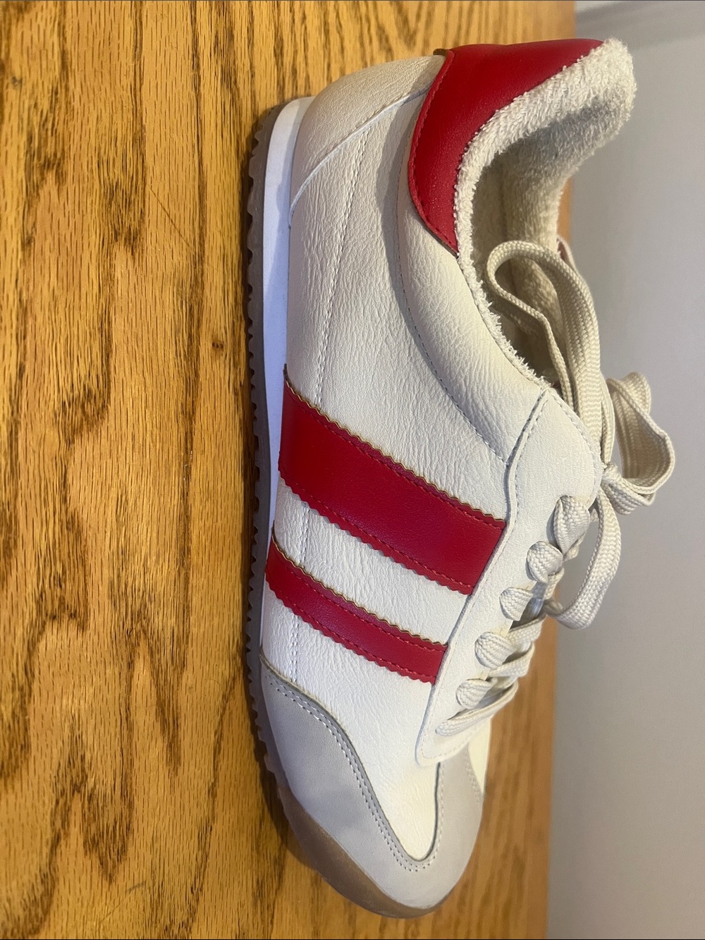Dolce Vita White and Red Retro Lace-Up Sneakers